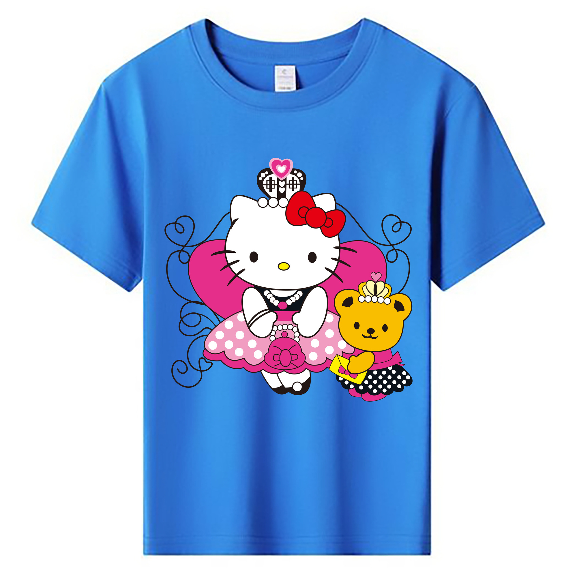 （画像用） Hello Kitty ハローキティ 綿100％キッズTシャツ（フロントプリント）
